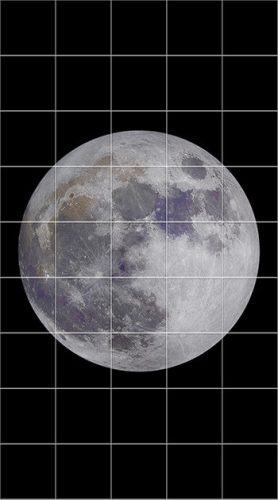 Tile mural with realistic full Moon on black background – modern decorative ceramic tile